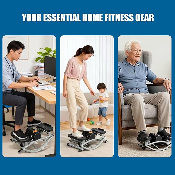 Rock Stepper Side to Side, Lateral Rocking Fitness Stepper, Home Exercise Machine with Digital Display and Time Tracking, Ideal for Leg, Glute, and Abdominal Workouts