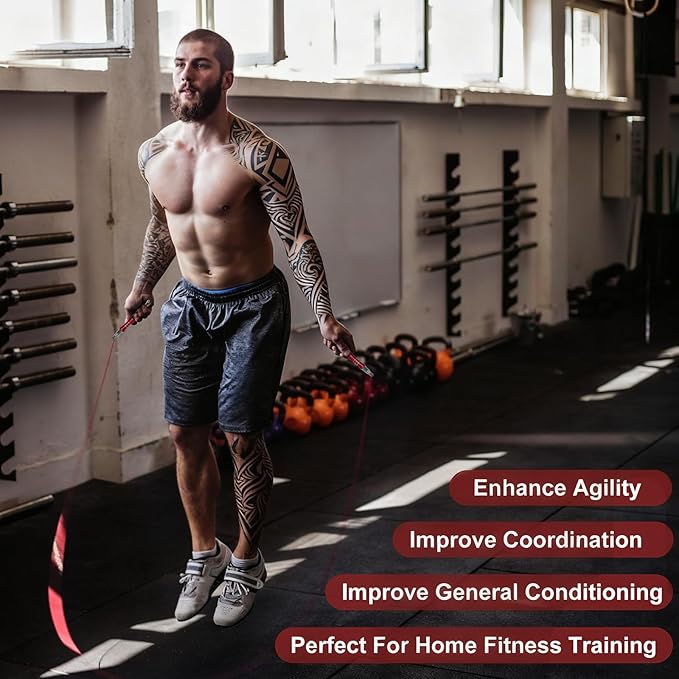 Speed Weighted Jump Rope with Secure Lock Mechanism, 360° Smooth Swivel, Non-Slip Matte Textured Handles, Features 2 Performance Cords for Effective Fitness Workouts