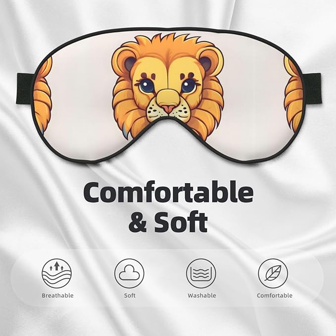 Cartoon Cute Little Lion Head-Mounted Double-Sided Light-Blocking Sleeping Eye mask to Protect Eyes and Relieve Eye Fatigue