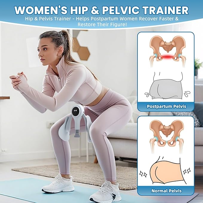 Trainer Kegel Exerciser - Pelvic Floor Exercise Device for Women，Thigh Workout Equipment with Smart Counter, Adjustable Resistance 1-18kg (40lbs)，Adjustable Resistance for Targeted Training