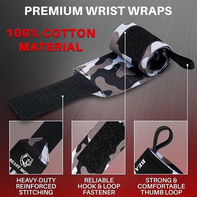 TECEUM Weightlifting 18" & 12" Wrist Wraps with Thumb Loop – Heavy Duty Wrist Workout Braces for Men and Women – Ideal for Powerlifting, Strength Training, Bodybuilding