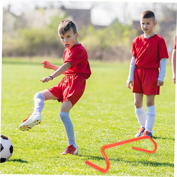POPETPOP 4pcs Portable Speed Hurdles for Outdoor Agility Training Lightweight Weather-Resistant Small Hurdles for Preschool PE Classes and Home Sports