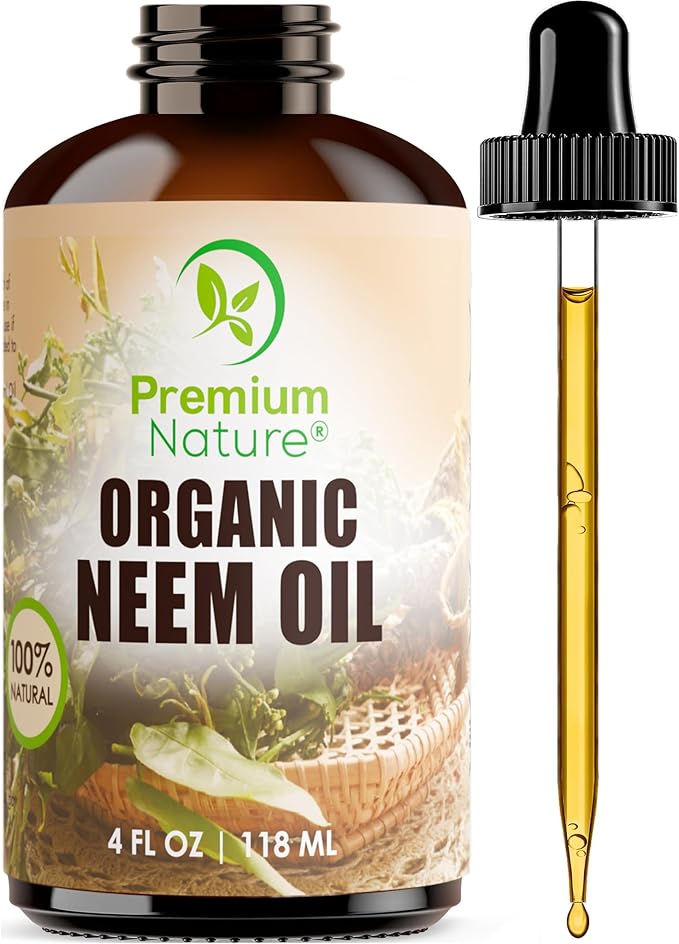 Organic Neem Oil for Skin and for Hair 100% Pure Cold Pressed Neem Oil for Essential Oil Mixing Massage Oils Nem Oils Spray for Indoor Plants 4 oz