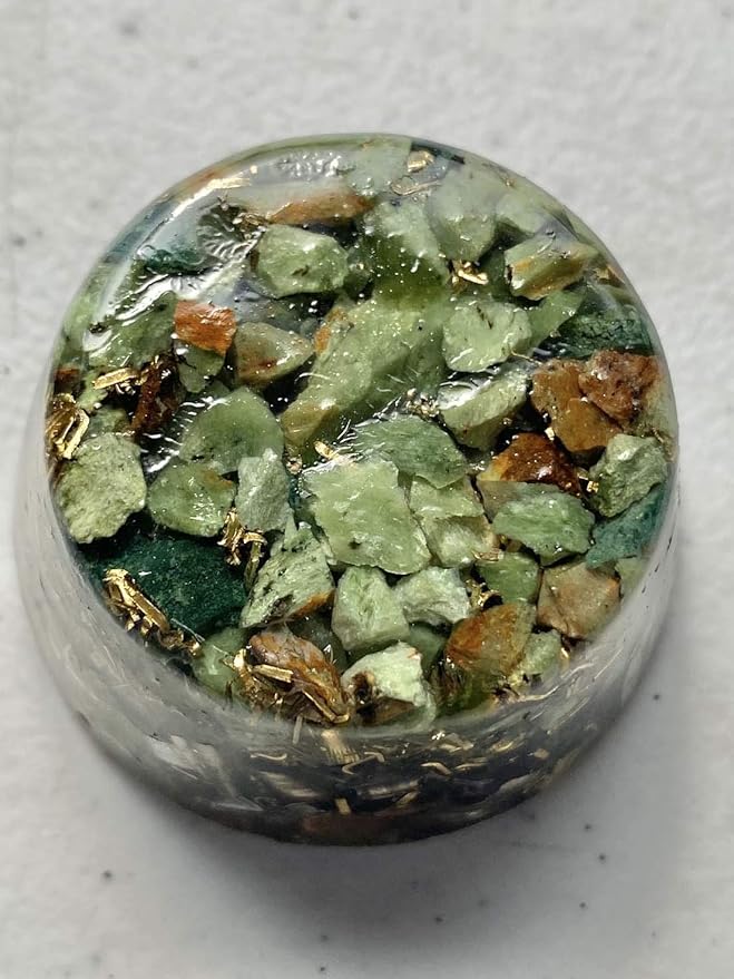 Chrysoprase Orgone Generator Energy Accumulator 7.83Hz/432Hz/528Hz/Advance Harmonics Many Beautiful Ingredients! (Chrysophrase)