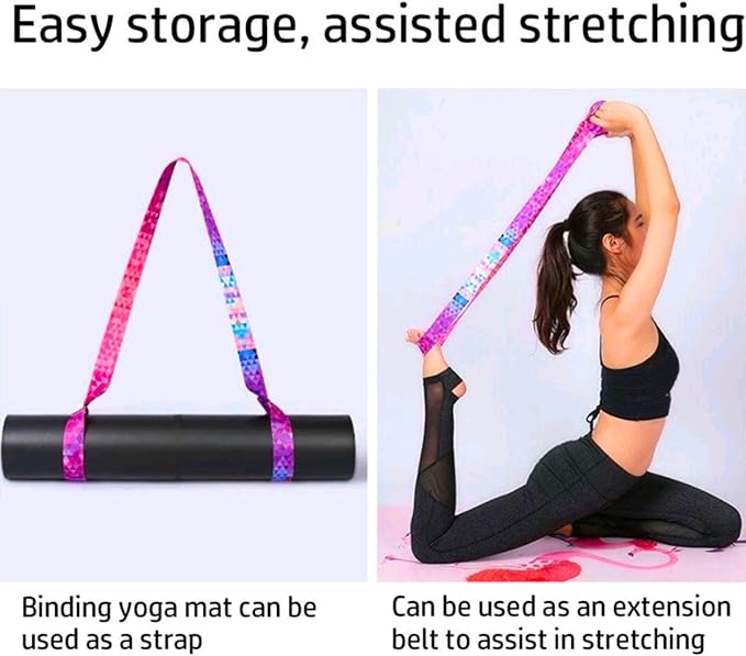 Yoga Mat Straps for Carrying, Adjustable Yoga Mat Sling Carrier, Mat Holder Colorful Band, Anti-Slip, Multiple Color Choices