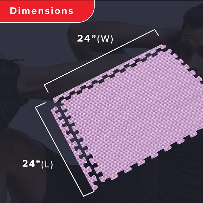 We Sell Mats 3/8" Thick Multipurpose EVA Foam Exercise Floor Mat, Interlocking Tiles, Anti-Fatigue for Home or Gym
