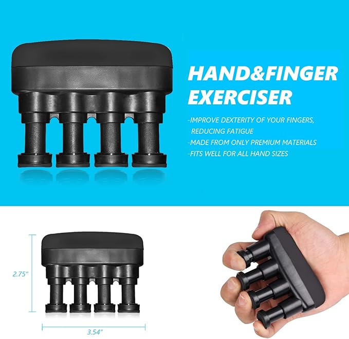 Hand Grip Strength Trainer Kits 4 Pack, Hand gripper strengthener, Forearm strengthener, Wrist Strengthener, Finger Exerciser,Hand Gripper, Gyroball Gyro Ball,Strength Trainer for Athletes, Pianists
