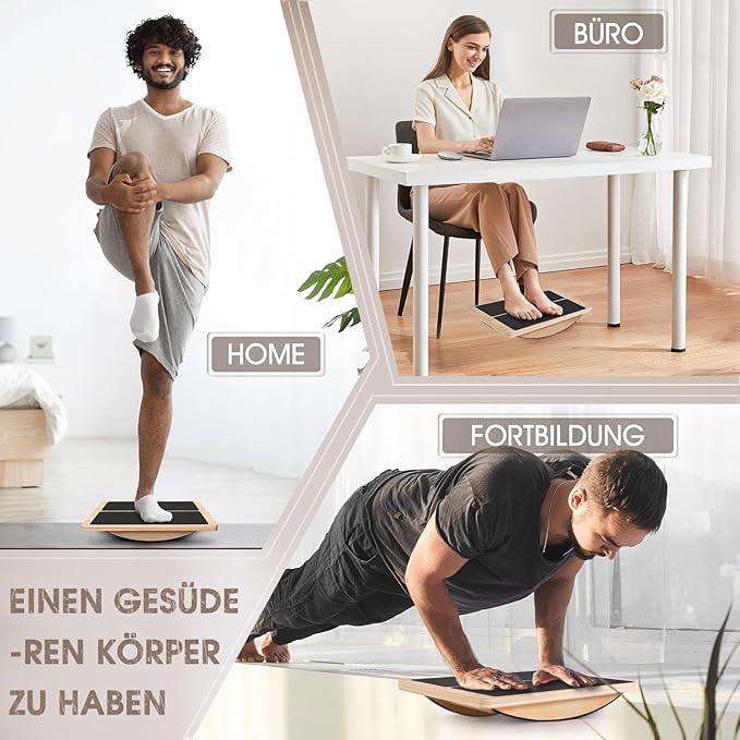 2-in-1 Slant Board & Balance Board for Adults, Adjustable Incline Board and Calf Stretcher Slant Board for Squats, Stretch Board for Knees Ankle Heel Feet Leg