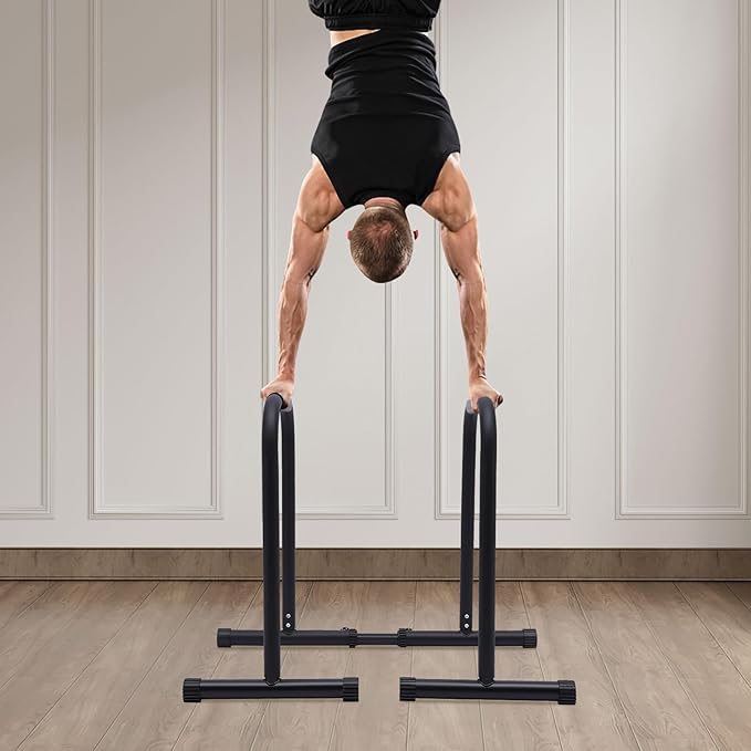 Adjustable Dip Bar Stand for Home Gym, 440 LBS Capacity, Double Parallel Bars for Calisthenics, Strength Training, Push Up, Free Standing Dip Station with Sponge Handle, Anti-Slip,Home Gym Equipment