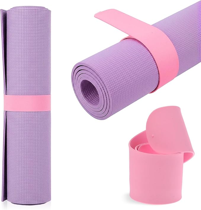 Yoga Mat Strap, One Snap Yoga Mat Slap Band for Keep Mats Tightly Rolled, Elastic One Snap Straps Band