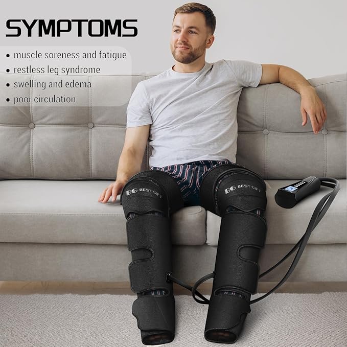 Mother's Day Gifts for Mom, Women, Dad, Men, Him, Her, Father's Day, Christmas, Air Compression Massager with Heat for Comprehensive Leg and Foot Therapy, Helpful for Varicose Veins, Cramps, Edema