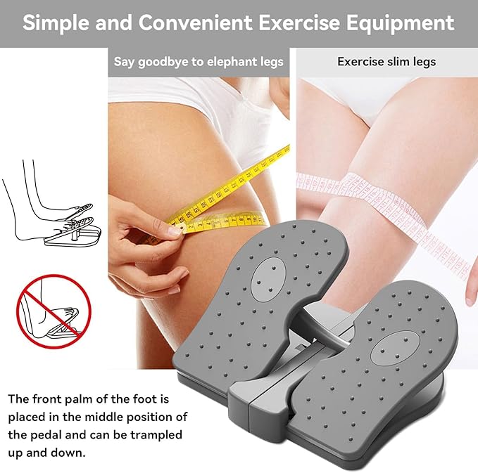 Mini Stepper Trainer, Reinforced Nylon Foot Stepper Exercise Machine Quiet Stair Stepper Foldable Leg Exerciser Peddle for Home Office