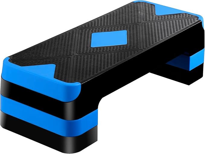 F2C 26.5 Inches Step Aerobics Stepper Platform with 3 Risers, Home Gym Workout Equipment, Fitness Exercise Equipment, Exercise Workout Stepper
