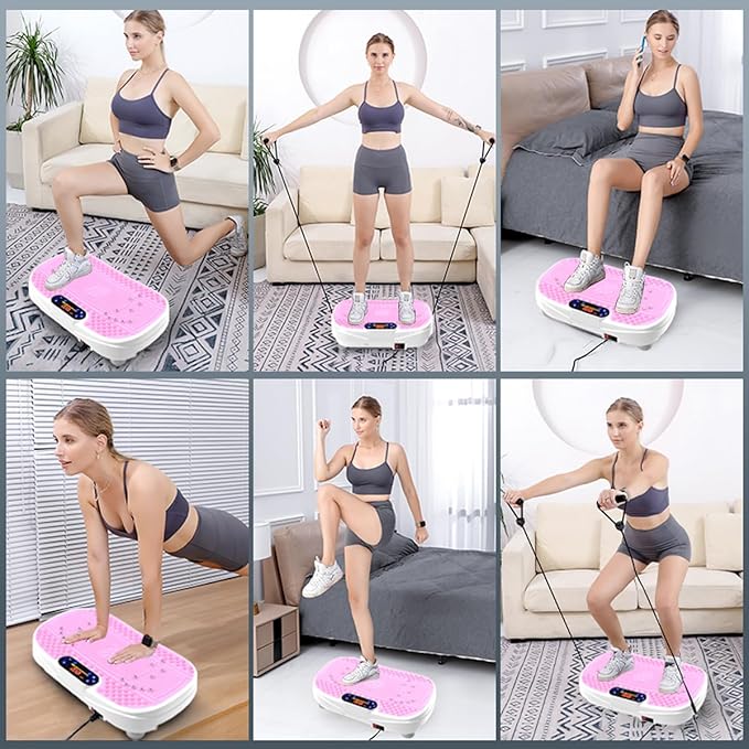 ZeHuoGe Vibration Plate Exercise Machine,Fitness Platform Exercise Machine,Full Body Shaker Workout Vibrate Stand, Shake Board Sport for Weight Loss Fat Burner for Women Men