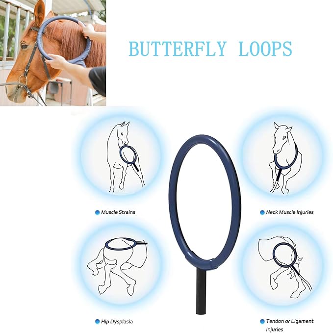 PEMF Therapy Device for Horses - Magnetic Pulse Machine w/X-Wing, Single & Butterfly Loop Attachments - Lameness Relief, Colic Care & Pain Recovery
