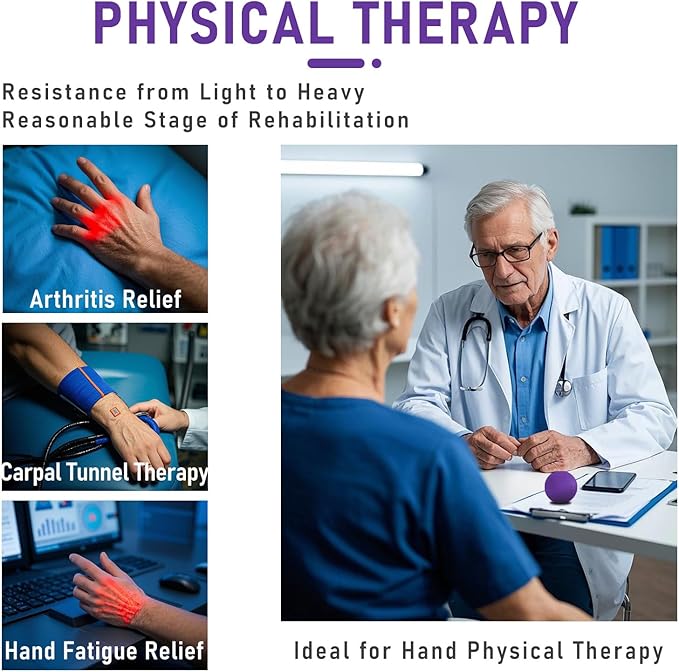 3 Pack Stress Balls for Adults, Squeeze Balls for Hand Therapy, Hand Strengthening Devices with Different Resistance Levels for Finger Forearm Wrist Exercise Relaxation and Pain Relief