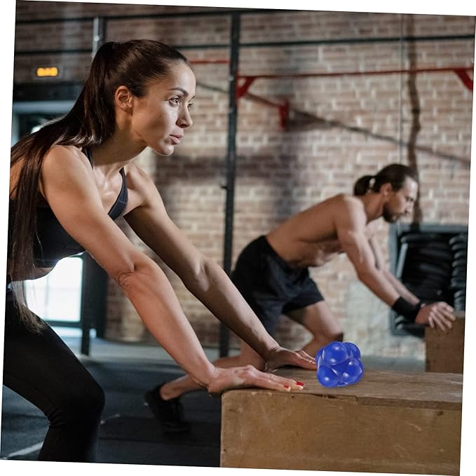 BESPORTBLE Hexagonal Reaction Ball for Agility Training Fitness Agile Ball for Hand Eye Coordination and Speed Improvement Large Blue Agile Training Equipment for Baseball and Sports