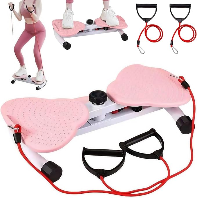 Waist Twisting Machine Fitness Tool, Ab Twister Board for Home Workout & Core Training, 300 lbs Capacity Exercise Twist Board with Resistance Bands, Noiseless Waist Sculptor with Foot Massage