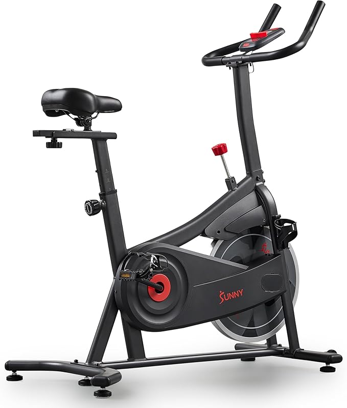 Sunny Health & Fitness Smart Magnetic Cycling Bike with Free SunnyFit App Connection, Stationary Indoor Cardio Exercise Equipment