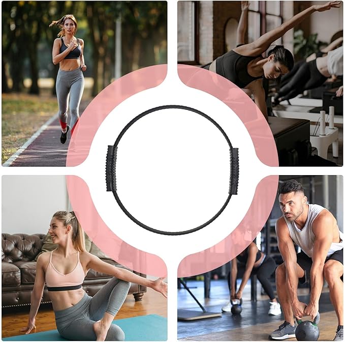Pilates Ring Circle, Pilates Ring Fitness Circle, Lightweight & Durable Foam Padded Handles, Double-Grip Non-Slip Ergonomic, Pilate's Fitness Circles for Home Gym Dorm Apartment Workout Beginners