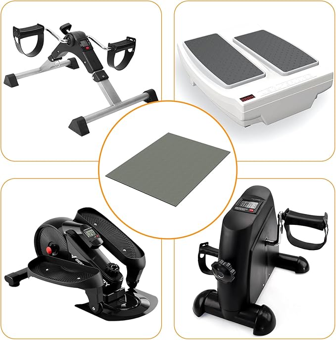 Non-Slip Mat for Under Desk Elliptical and Portable Floor Bike, Elliptical Mats for Seniors Home Sports Mats and Mini Elliptical Exercise Bikes, Ellipse Machine Mat