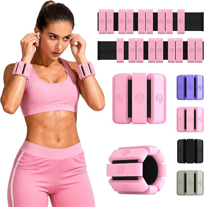 Adjustable Wrist Weights for Women Men, Leg Weights for Women 0.75lb-1lb-1.3lb Each for Walking, Yoga, Dance, Barre, Gym