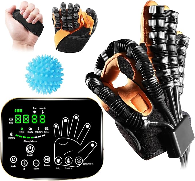 6th Generation Upgrade Rehabilitation Robot Gloves for Stroke Recovery – Hand Weakness & Hemiplegia Home Physical Therapy Device with Mirror Training & Multi-Mode (Right Hand, XL)