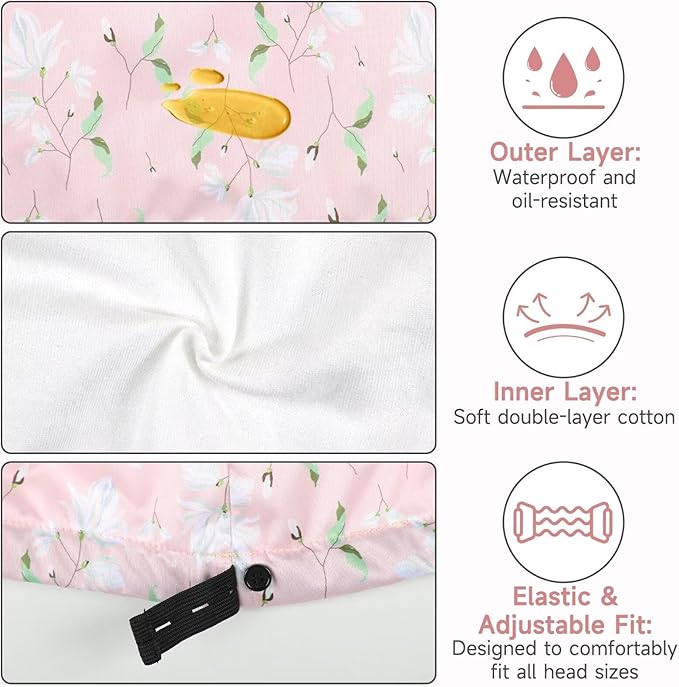 Castor Oil Pack Wrap Overnight Hair Wrap for Sleep Reusable Hair Cap Cover for Treatment of Thinning, Balding, Dry, and Damaged Hair (Oil Not Included)