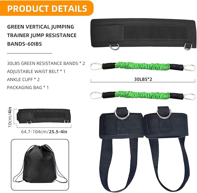 Vertical Jump Trainer, Resistance Bands Set for Leg and Thigh, Strength Agility Power Exercise Basketball Volleyball Football Tennis Training Equipment