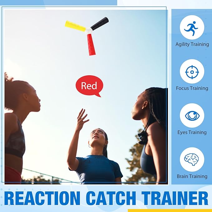 3 Pack Hand Eye Coordination Trainer Reaction Catch Trainer Hand Speed Reflex Challenge EVA Foam Reaction Ball Set for Football Basketball Baseball Team Sports, Reflex Agility Training