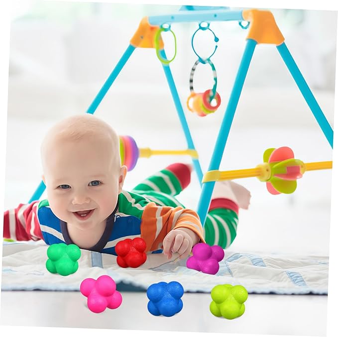 6pcs Agility Balls Hexagonal Reaction Balls Fitness Training Equipment Goalkeeper Training Indoor Exercise