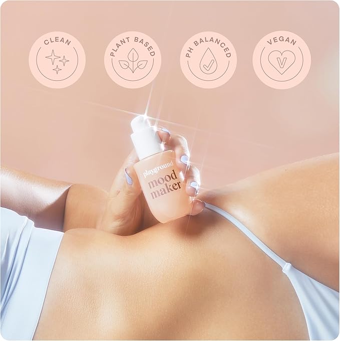 Playground Mood Maker Intimacy Oil, Organic Pleasure Enhancer with Ashwagandha, Reishi & Cordyceps, Pleasure Enhancing, Organic, Hydration, Travel Friendly Formula, 1 Fl. Oz.
