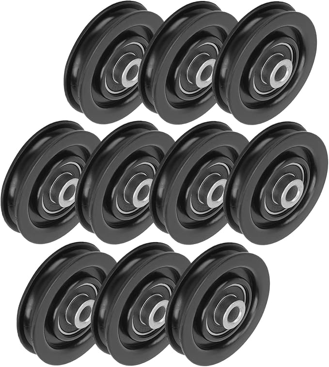10Pcs Nylon Iron Fitness Bearing Pulley, Home Gym Attachments, Universal Strength Training Accessory with Smooth Movement, Durable Nylon Pulley for Exercise Equipment and Garage Do
