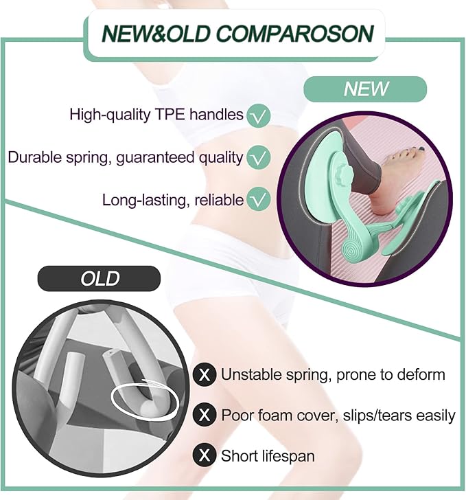 Pelvic Floor Exercise Devices, Inner Thigh Kegel Exerciser, Kegel Trainer for Postpartum Rehabilitation, Exerciser of Thigh at Home, Hip Under Desk Exercise Men Women with Band