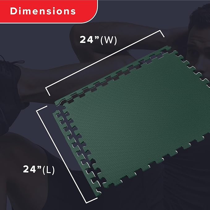We Sell Mats 3/8" Thick Multipurpose EVA Foam Exercise Floor Mat, Interlocking Tiles, Anti-Fatigue for Home or Gym