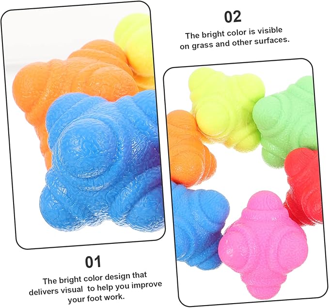 VICASKY 6pcs Hexagonal Reflex Trainer Balls Reaction Speed Training Tools for Women Men Baseball Goalkeeper Equipment Exercise Balls for Fitness