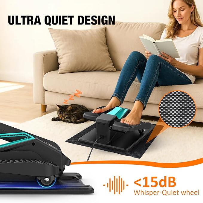 Under Desk Elliptical, Electric Leg Exerciser While Sitting for Seniors Adults, Portable Quiet Elliptical Exercise Machine, Seated Pedal Exerciser with Remote Control, 12 Adjustable Speeds