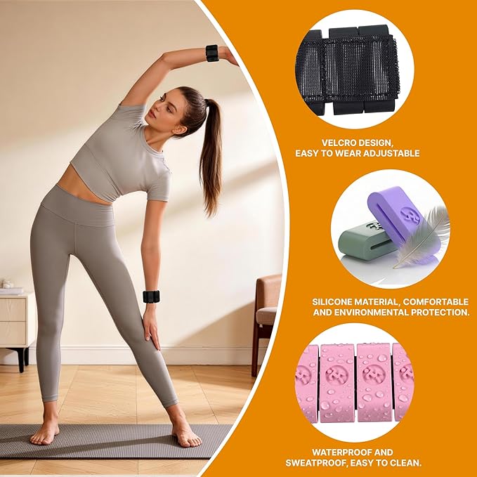 Adjustable Wrist Weights for Women Men, Leg Weights for Women 0.75lb-1lb-1.3lb Each for Walking, Yoga, Dance, Barre, Gym