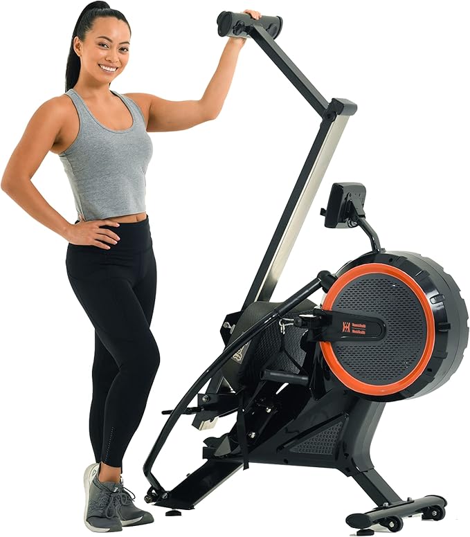 Women's Health Men's Health Women’s Health Men’s Health Bluetooth Dual Handle Rower Rowing Machine with MyCloudFitness App (1678), Black