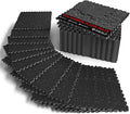 Mikolo 0.56'' Thick 12 Pcs 48 Sq Ft Gym Flooring Mats, High-Density EVA Foam with Rubber Top, Interlocking Exercise Equipment Mats for Home Gym, Protective Workout Mat