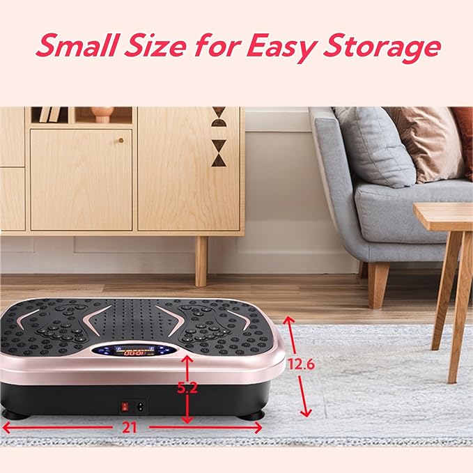 TLSUNNY Vibration Plate,3D Shake Board,Power Workout Platform,Full Body Shaping,Weight-Loss Exercise Machine for Lymphatic Drainage,W/2 Resistance Bands, Acupressure Foot Pedal&Remote Control