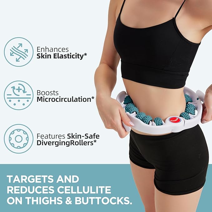 Cellulite Massage Tool - Lymphatic Drainage Massager - Muscle Roller, Deep Fascia Massage, Dimpled Skin Removal, Legs/Thighs/Buttocks, Anti-Cellulite Roller, Smooth Skin, Pain Relief (Green)