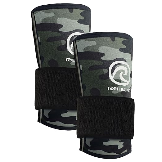 Rehband RX Wrist Support Power Max, 3-in-1 Neoprene Sleeve + Wrap for Strength Training, Protects during Kettlebell Training, stabilizes wrist, forearm protection, Colour:Camo, Size:Medium