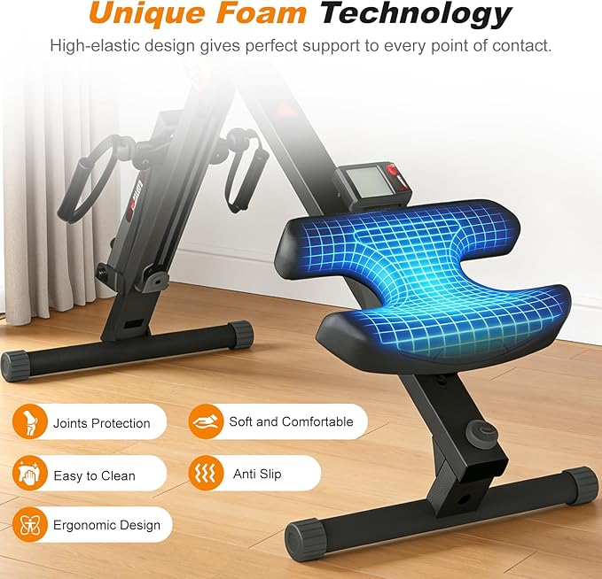TOUSAINS 3 in 1 Ab Machine, Foldable Rowing Machine & Cable System, Core Trainer for Abdominal Workout, 4-Level Height & 2 Resistance Levels, All-in-One Home Gym Equipment for Weight Loss & Sculpting
