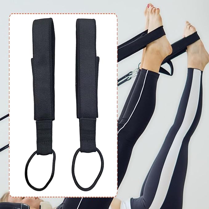 YIJU 2 Pieces Pilates Double Loop Straps for Reformer Exercise Equipment Gym Pilates Strap for Beginner Home Yoga Ankle Arms Legs