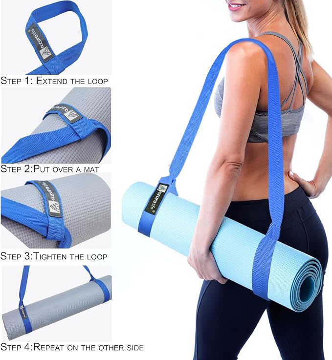 [MAT NOT Included] Yoga Mat Sling, Yoga Mat Straps for Carrying, Easy-Cinch Yoga Mat Holder Strap
