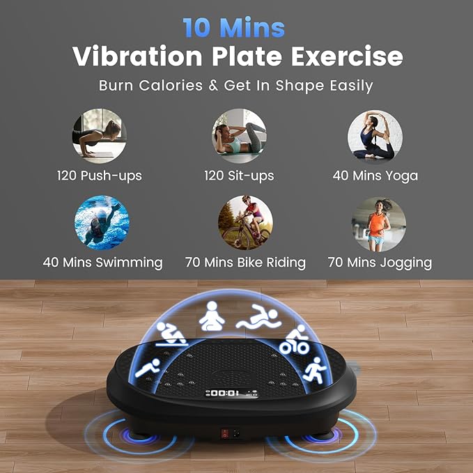 Vibration Plate Exercise Machine, Vibrating Fitness Platform for Lymphatic Drainage, Full Body Shaker Workout Equipment, Bluetooth Power Shaping Vibrate Plate, Board Sport for Home Exercise Gym