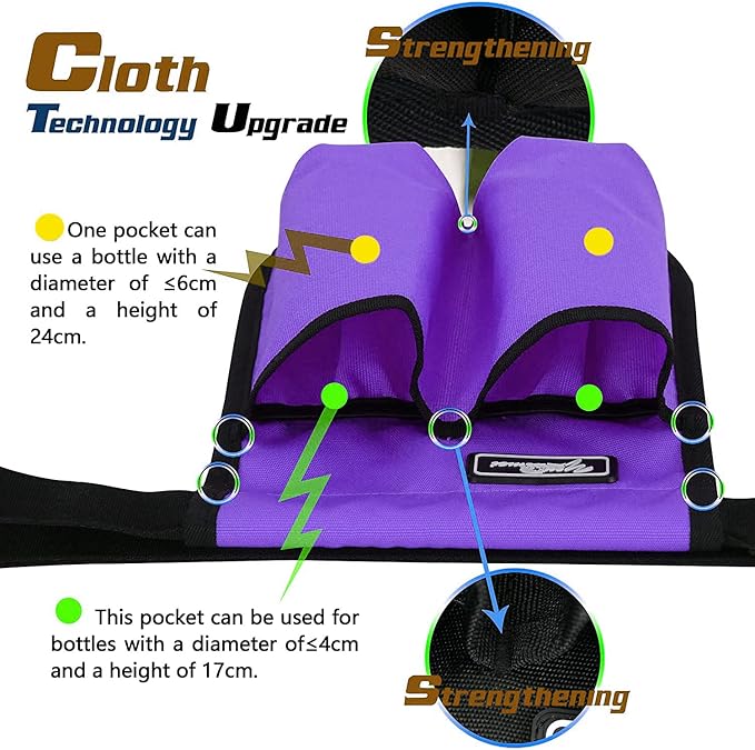 Massage Bottle Bag - Massage Oil Holster for Therapists (Purple)