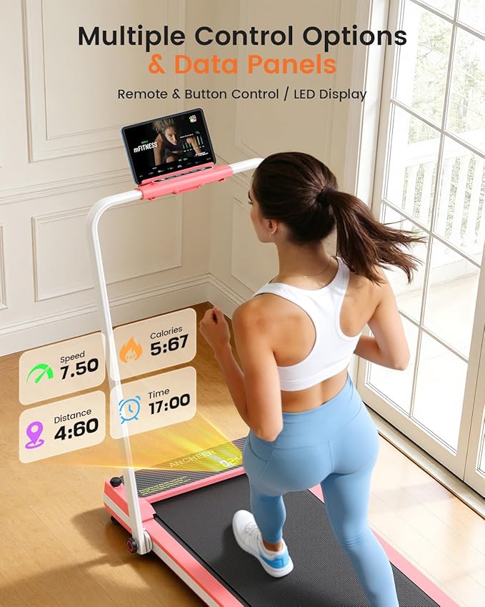 ANCHEER Walking Pad Treadmill with Foot Massage/Vibration Massage, Versatile Walking Pad with Incline and Handle Bar, 3.5HP Foldable Treadmill for Home/Office/Apartment