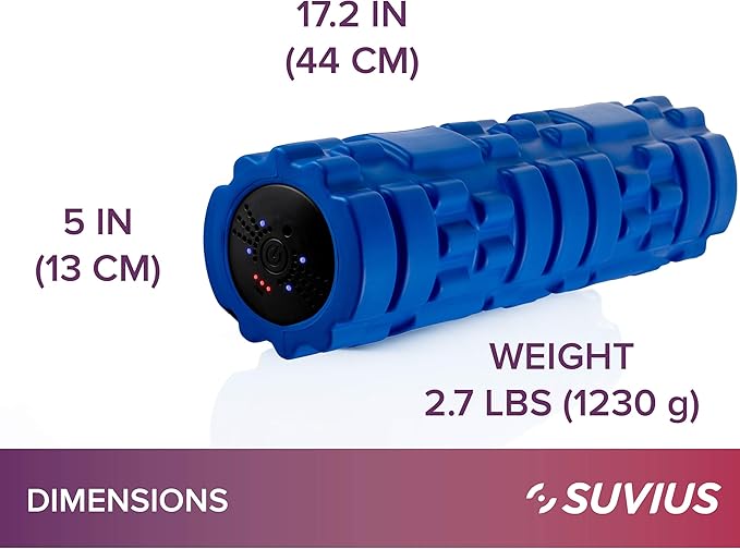 Electric Vibrating Rechargeable Foam Roller - 4 Intensity Levels for Firm Battery-Powered Deep Tissue Recovery, Training, Massage - Therapeutic Back and Muscle Massage Roller